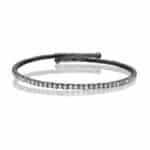 Armring svart med stenar bijouterier silvertonat