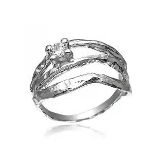 blicher fuglesang ring i silver klassik rustik 1242-39r