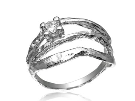 blicher fuglesang ring i silver klassik rustik 1242-39r