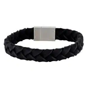 Läderarmband svart 23 cm