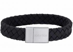 son of noa läder svartarmband