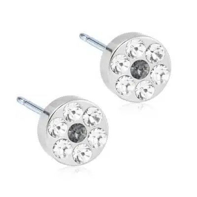 Blomdahl örhänge i medicinsk titan med Swarovski-kristaller