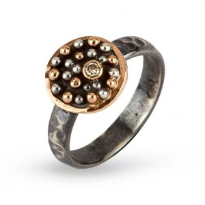Harlem Shake Circle ring i silver guld diamanter från By Birdie