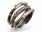 Flott silver guld diamant ring från By Biedie