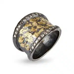 Ring SoHo Comfort från By Birdie Silver guld diamanter