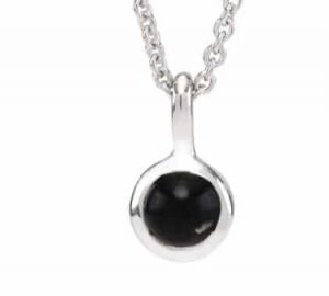 Sweet silver halsband Svart onyx petit