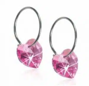 Blomdahl Örhänge ring Hjärta rosa