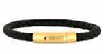 Svart runtläder armband