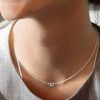 Love två hjärta i varandra halsband silver