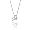 hjärta kors halsband i silver