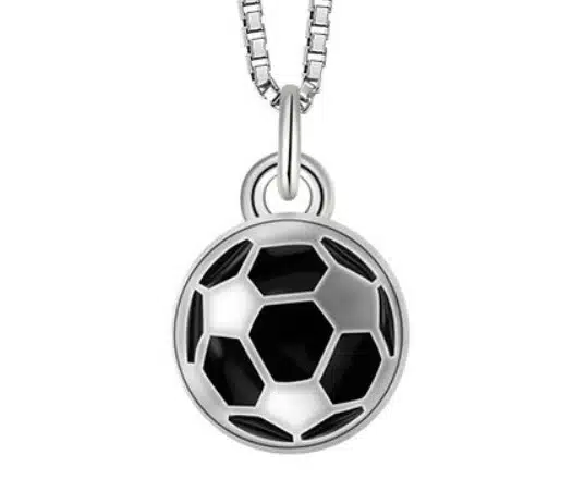 fotboll svart halsband silver pia pär