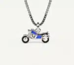 motorcykel halsband barn i silver