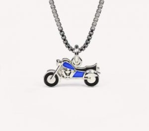 motorcykel halsband barn i silver