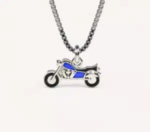 motorcykel halsband barn i silver