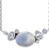 Silver collier med stenar