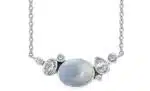 Silver collier med stenar