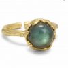 ring guld 24k plätering labradorite sten 10mm