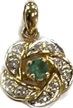 Guldhänge med smaragd diamanter
