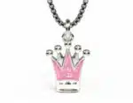 Prinsesskrona rosa halsband silver Pia Per