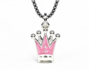 Prinsesskrona rosa halsband silver Pia Per