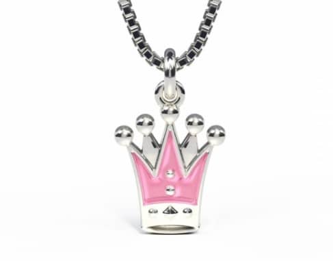 Prinsesskrona rosa halsband silver Pia Per