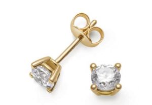 guld örhänge vit cubic 4,5mm sten