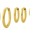 Tre par örhänge gold